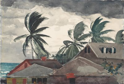 1898年、バハマで発生したハリケーン。 作： Winslow Homer
