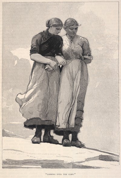 センチュリー誌1883年11月号より「崖の向こうを見る 作： Winslow Homer