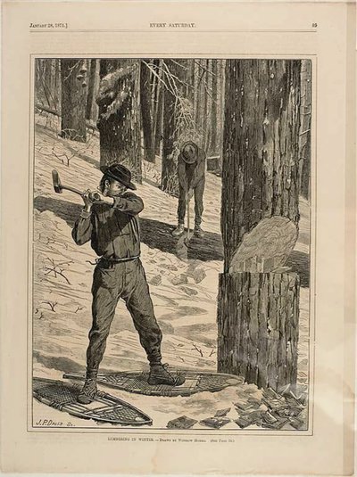 冬の製材 作： Winslow Homer