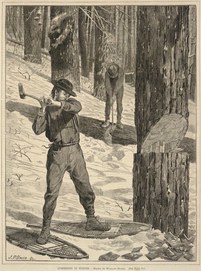冬の製材、毎週土曜日より：1871年1月28日付『選択読書日誌 作： Winslow Homer