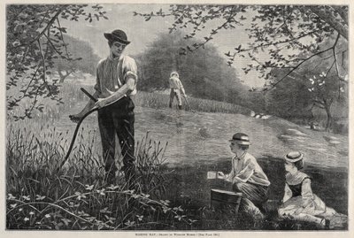 1872年に干し草を作る。 作： Winslow Homer