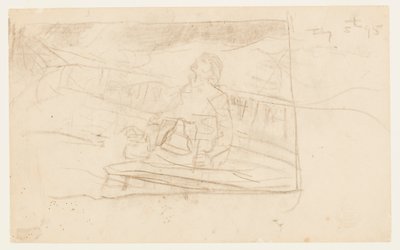 船の鐘を持つ甲板上の男 作： Winslow Homer