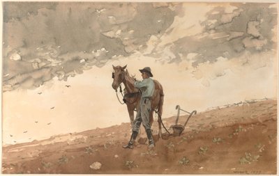 鋤馬を持つ男 作： Winslow Homer