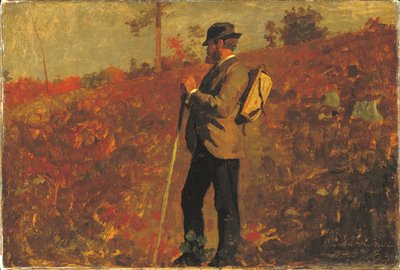 リュックサックを背負った男 作： Winslow Homer