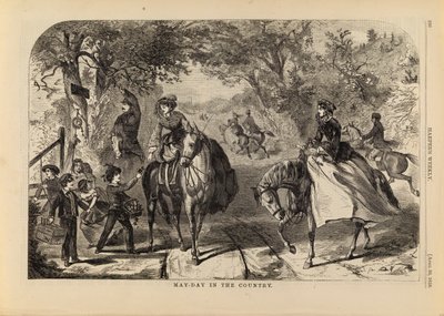 田舎のメーデー（1859年4月30日付『ハーパーズ・ウィークリー』誌より 作： Winslow Homer