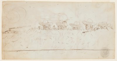 土塁を見渡す男性 作： Winslow Homer