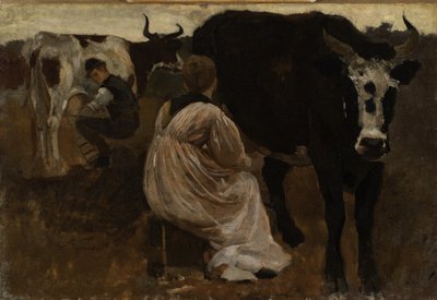 搾乳、1875 作： Winslow Homer