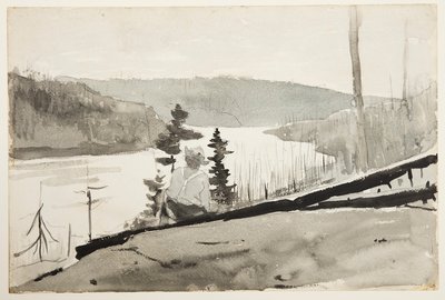 山の川または湖 作： Winslow Homer