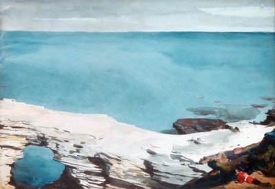 ナチュラルブリッジ、バミューダ、1901年頃（WCと白地のグラファイトにグラファイト） 作： Winslow Homer