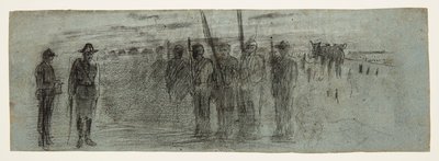 飛行隊を検査する将校と補佐官 作： Winslow Homer