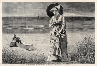 オンザビーチ-2つは会社、3つはなし、1872年。 作： Winslow Homer