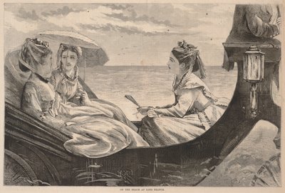ロング・ブランチの浜辺にて（1870年9月3日、『ハーパーズ・バザール』より 作： ウィンスロー・ホーマー