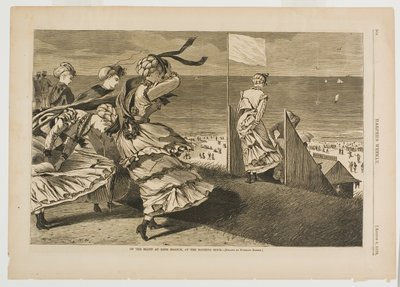 ロング・ブランチの断崖にて、海水浴の時間に 作： Winslow Homer