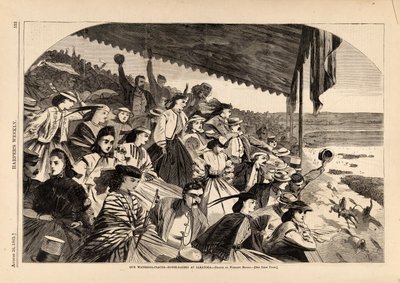 私たちの水場--サラトガでの競馬（『ハーパーズ・ウィークリー』1865年8月26日号より 作： Winslow Homer