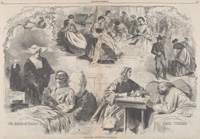 1862年に出版された「Our Women and the War」。 作： Winslow Homer