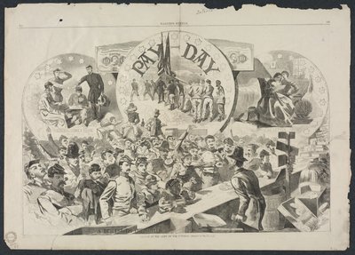 1863年、ポトマック軍の1日を支払う。 作： Winslow Homer