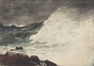 プラウツの首、砕ける波、1887 作： Winslow Homer