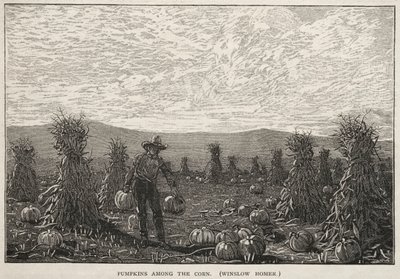 トウモロコシの中でカボチャ、1878。 作： Winslow Homer