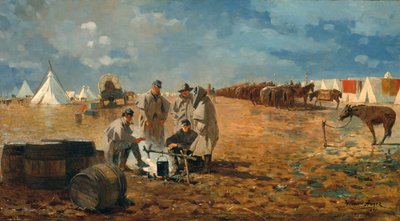 1871年のキャンプの雨の日。 作： Winslow Homer