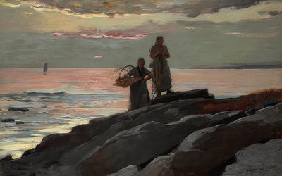 サコ湾。1896年 作： Winslow Homer