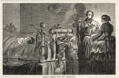 サンタクロースと彼のプレゼント、1858年。 作： Winslow Homer