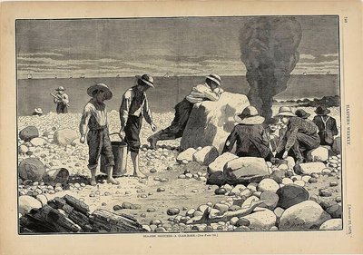 海辺のスケッチ-クラム・ベイク 作： Winslow Homer