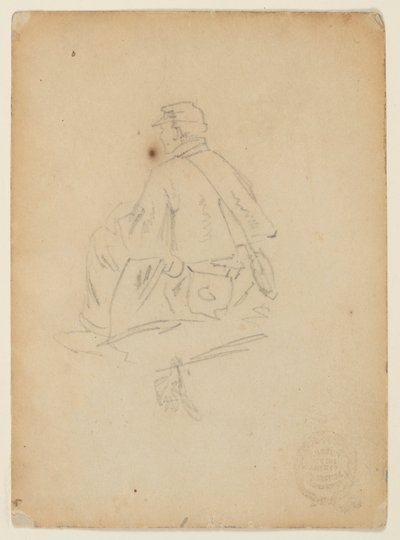 座っている兵士 作： Winslow Homer