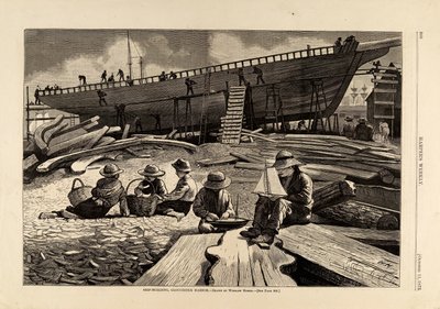 造船、グロスター港（1873年10月11日付『ハーパーズ・ウィークリー』誌より 作： Winslow Homer