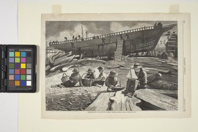 造船所、グロスター港（インク） 作： Winslow Homer