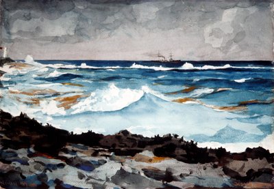 ショアとサーフ、ナッソー、1899年（紙とトイレとグラファイト） 作： Winslow Homer