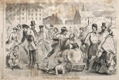 1859年ボストンでスケート。 作： Winslow Homer