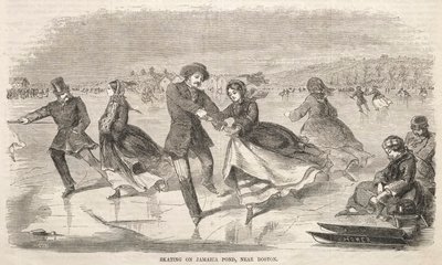 ボストン近郊のジャマイカ池でスケート 作： Winslow Homer