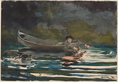 「猟犬と狩人」のスケッチ 作： Winslow Homer
