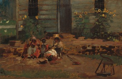 コテージ・ヤードのスケッチ、1876年頃。 作： Winslow Homer