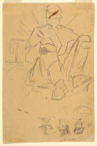陸軍野営地のスケッチ 作： Winslow Homer