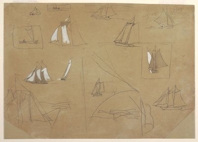 帆船のスケッチ 作： Winslow Homer