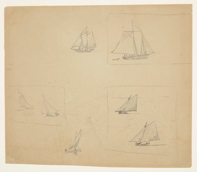 帆船のスケッチ 作： Winslow Homer
