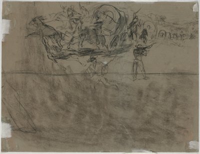 幌馬車隊の小競り合い [裏面] 作： Winslow Homer