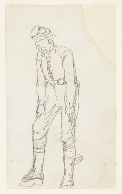 パイプをくわえた兵士 作： Winslow Homer