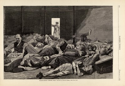 駅舎の下宿人（1874年2月7日付『ハーパーズ・ウィークリー』誌より 作： Winslow Homer