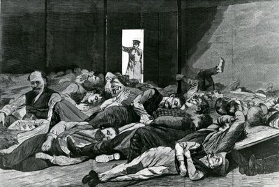 ステーションハウスロッジャー、「ハーパーズウィークリー」、1874年に出版 作： Winslow Homer