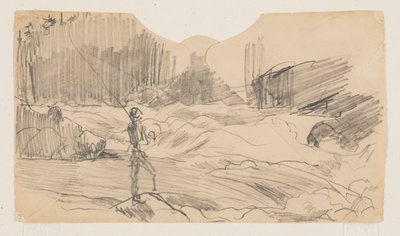 「オウアナニチェ フィッシング」の研究、セント ジョン湖 作： Winslow Homer