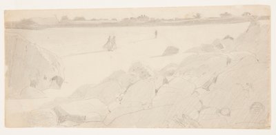 「岩の多い海岸とカモメ」の習作 作： Winslow Homer