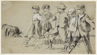 「スナップ・ザ・ウィップ」の習作 作： Winslow Homer