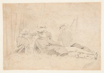 「釣りの会」の習作 作： Winslow Homer