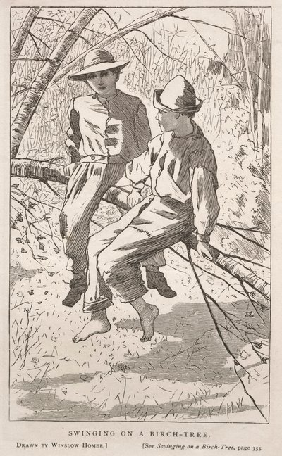 白樺の木のブランコ 作： Winslow Homer
