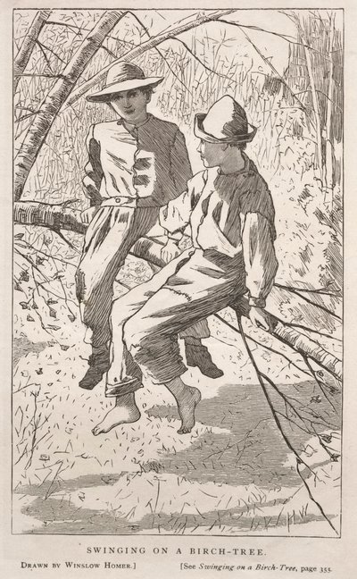 白樺の木に揺れる、1867年。 作： Winslow Homer