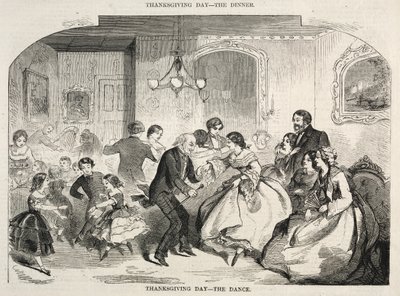 感謝祭-ダンス、1858年。 作： Winslow Homer