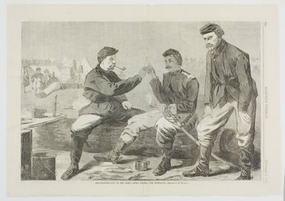 軍隊での感謝祭-夕食後：願いの骨 作： Winslow Homer