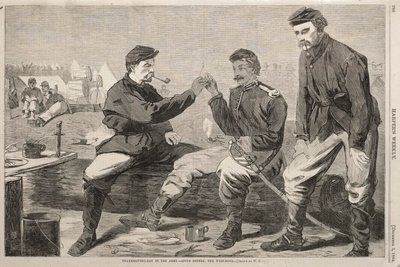 軍隊での感謝祭 - 食後のひととき：  願いの骨 作： Winslow Homer